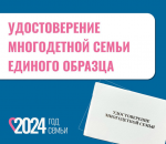 Выдача удостоверений многодетной семьи единого образца.